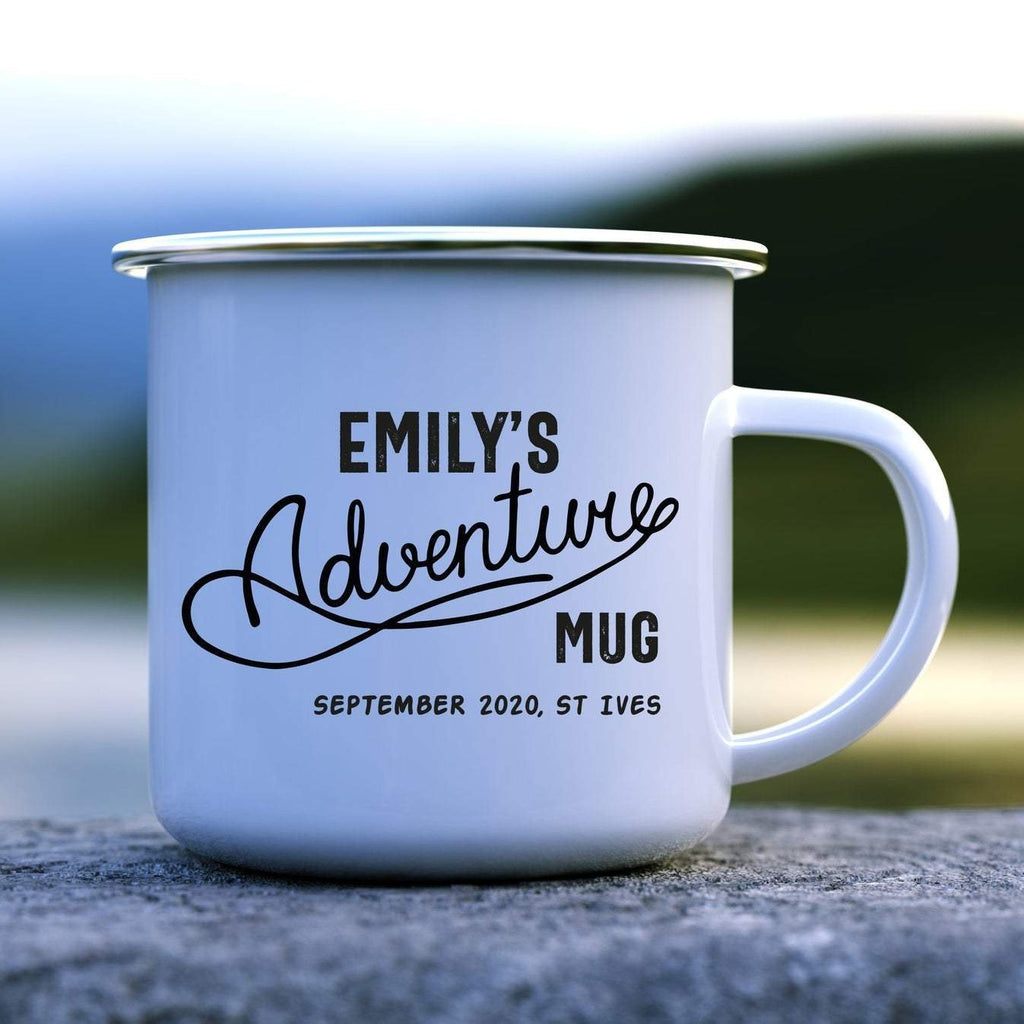Adventure Mug with Name and Location - Pink Positive