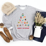 Happy Catsmas | Cat Lover Christmas Sweatshirt - Pink Positive