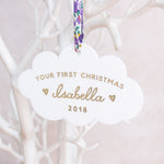 Baby's First Christmas Cloud Christmas Ornament, 1st Christmas, Christmas Decoration, New mum Keepsake