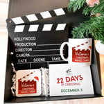 Movie Advent Gift Set for Film Lovers | Clapper Board, Movie Watching Mug, Coaster, 24 Film Cards