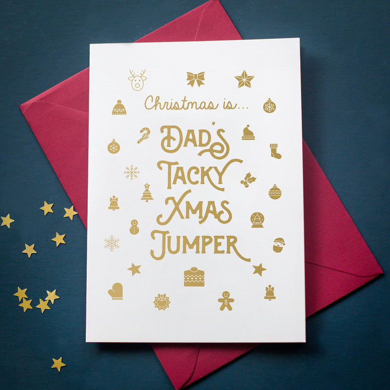 Personalised Christmas Card For Dad, Funny Christmas Card Father