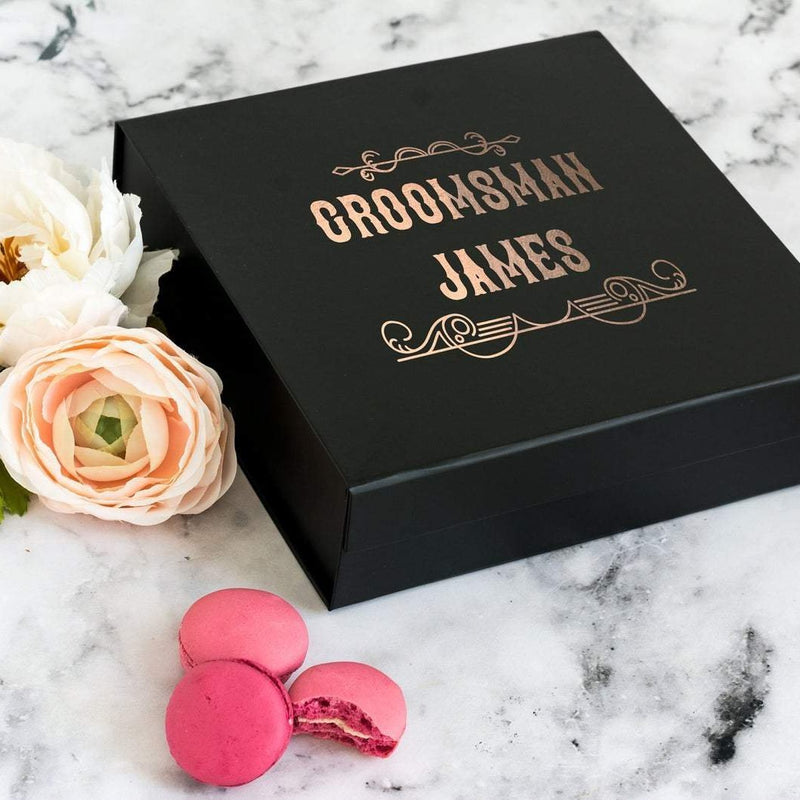 Personalised Bestman, Groomsman Black Gift Box