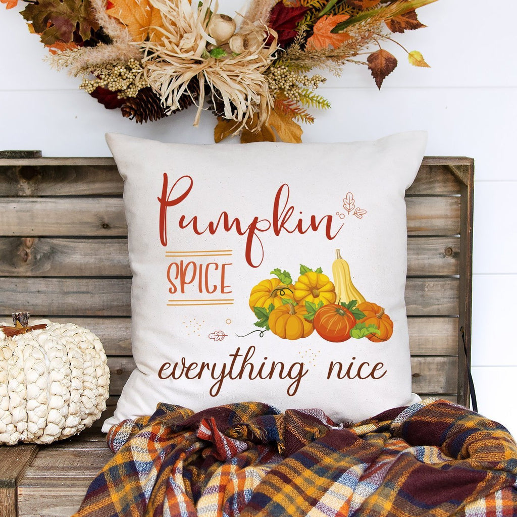 Pumpkin Spice Everything Nice Cushion Cover - Pink Positive