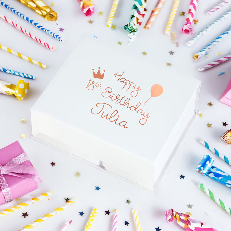 a white box with a happy birthday written on it