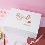 a white box with the word bride on it