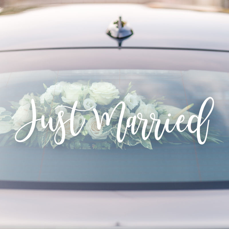 Just Married Sticker for the Car Window, Wedding Window Sticker