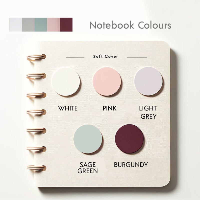 a notebook with a bunch of different colors on it