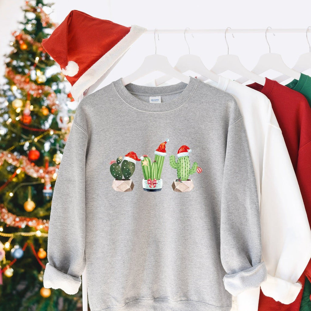 Cactus Plants Christmas Sweatshirt - Pink Positive