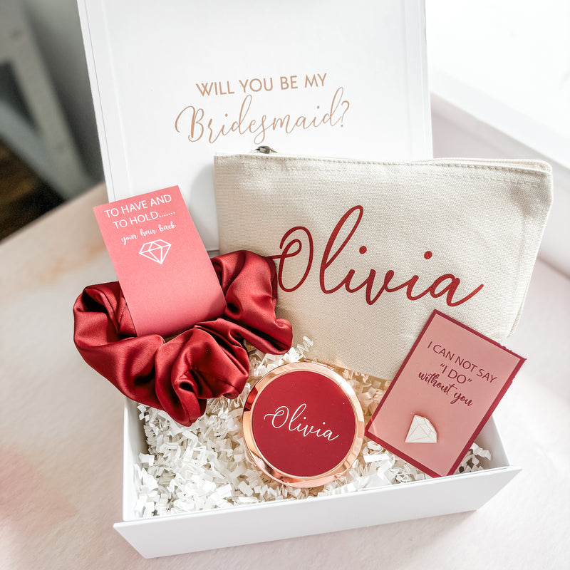 Will you be my Maid of Honour/ Bridesmaid Proposal Box - Filled Gift Box (Cinnamon Theme)