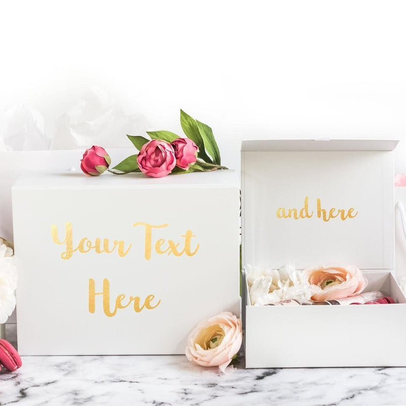 Custom Text Print Gift Box - Pink Positive