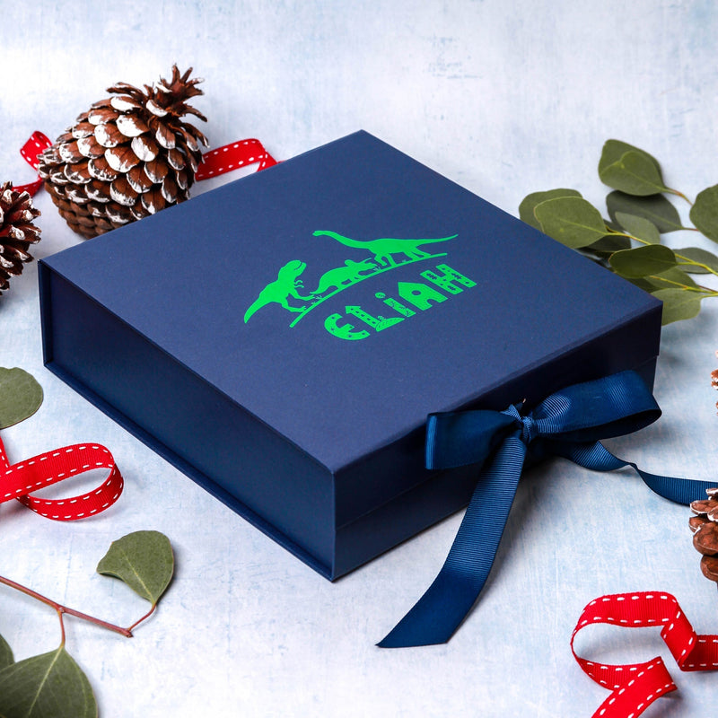 Dinosaur Christmas Box | Personalised Christmas Box Birthday Gift Box - Pink Positive