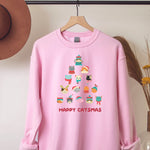 Happy Catsmas | Cat Lover Christmas Sweatshirt - Pink Positive