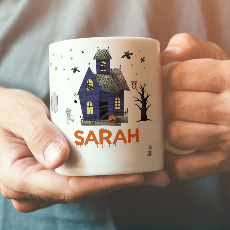 Haunted House kids mugs, office mug with name