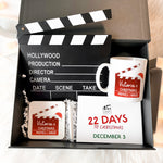 Movie Advent Gift Set for Film Lovers | Clapper Board, Movie Watching Mug, Coaster, 24 Film Cards