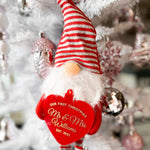 First Christmas Married Ornament with Gnome and Red Heart