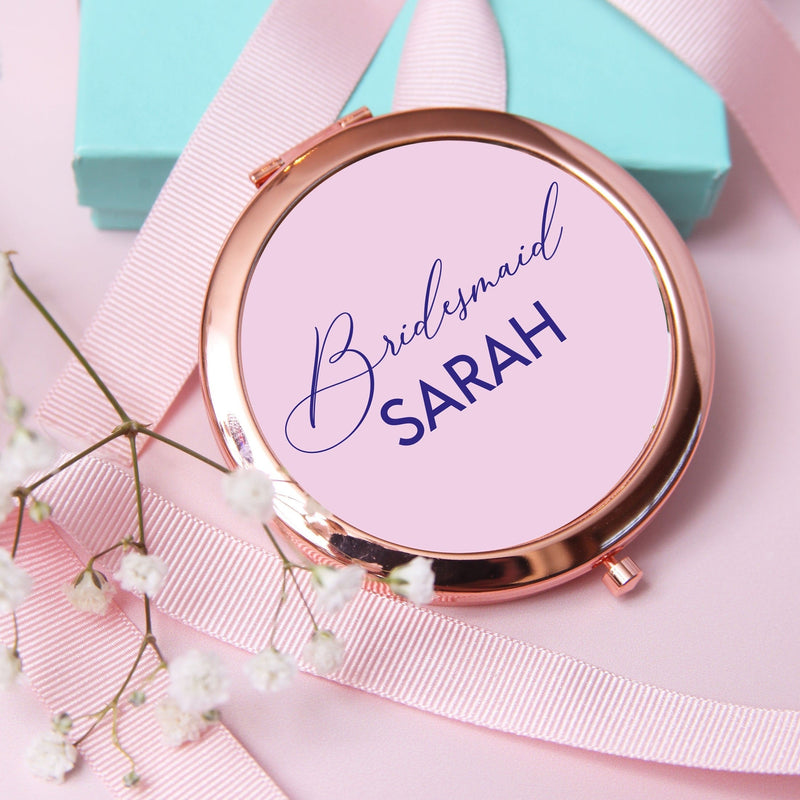 Personalised Bridesmaid Pocket Mirror