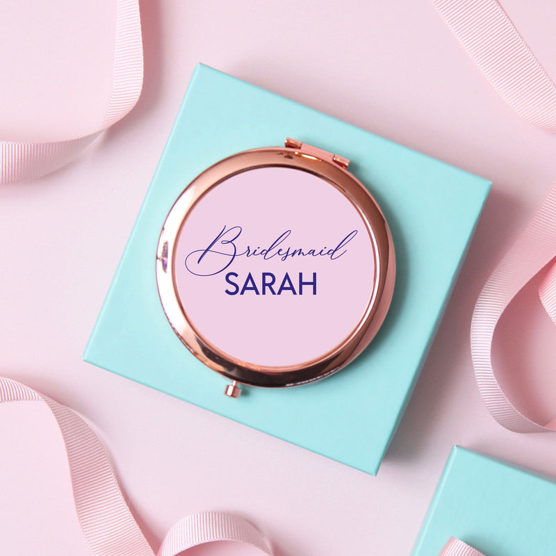 Personalised Bridesmaid Pocket Mirror