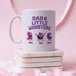 Personalised Fathers Day Gift, Dad mug  | This Dad Belongs To Little Monsters