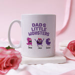 Personalised Fathers Day Gift, Dad mug  | This Dad Belongs To Little Monsters