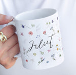 Personalised Dried flowers Watercolour Flowers Mug