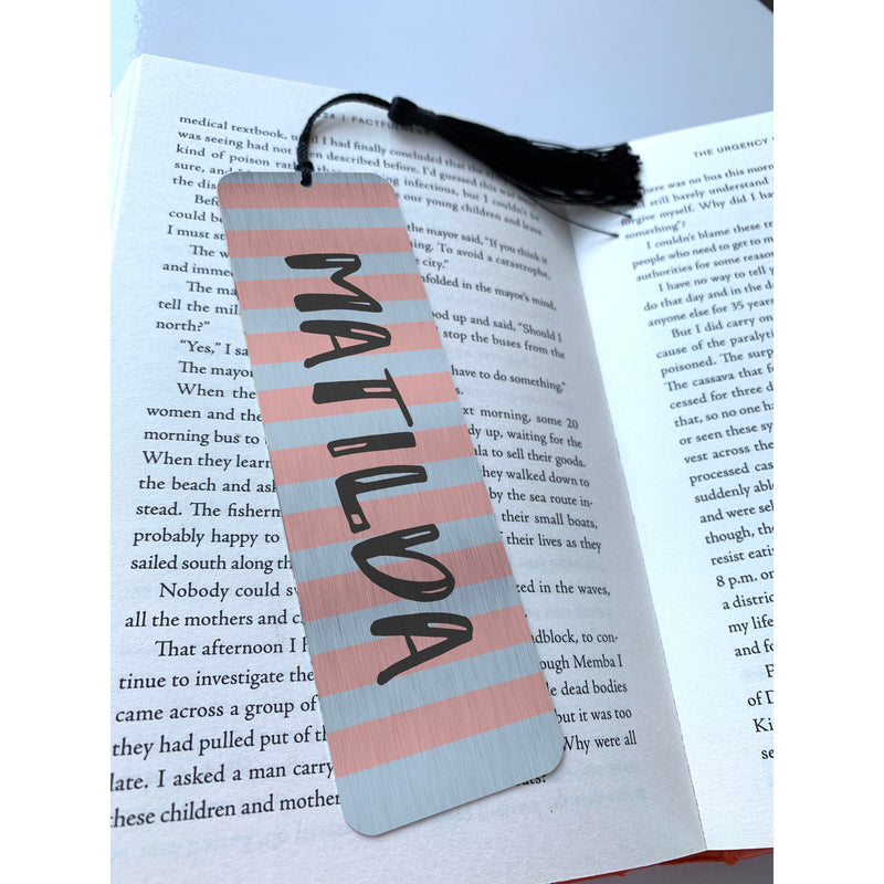 Personalised Metal Bookmark with Custom Name