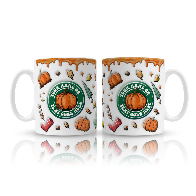 Personalised Autumn Mug for Pumpkin Lovers, Pumpkin Spice Mug, Autumn Leaves