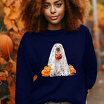 Halloween Sweatshirt, Spooky Season Dog Ghost Jumper