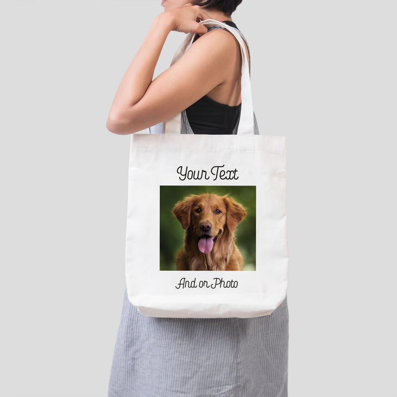 Custom Photo and Text Printed Tote Bag