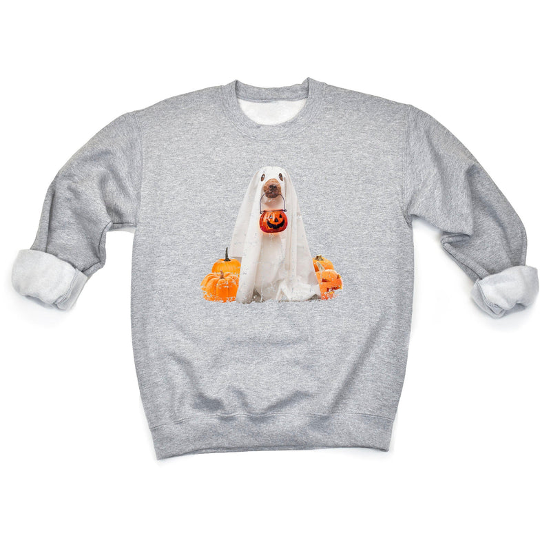 Halloween Sweatshirt, Spooky Season Dog Ghost Jumper