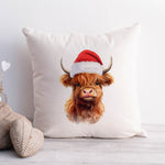 Highland Cow Christmas Cushion Cover