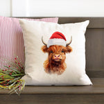 Highland Cow Christmas Cushion Cover