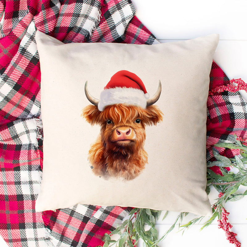 Highland Cow Christmas Cushion Cover