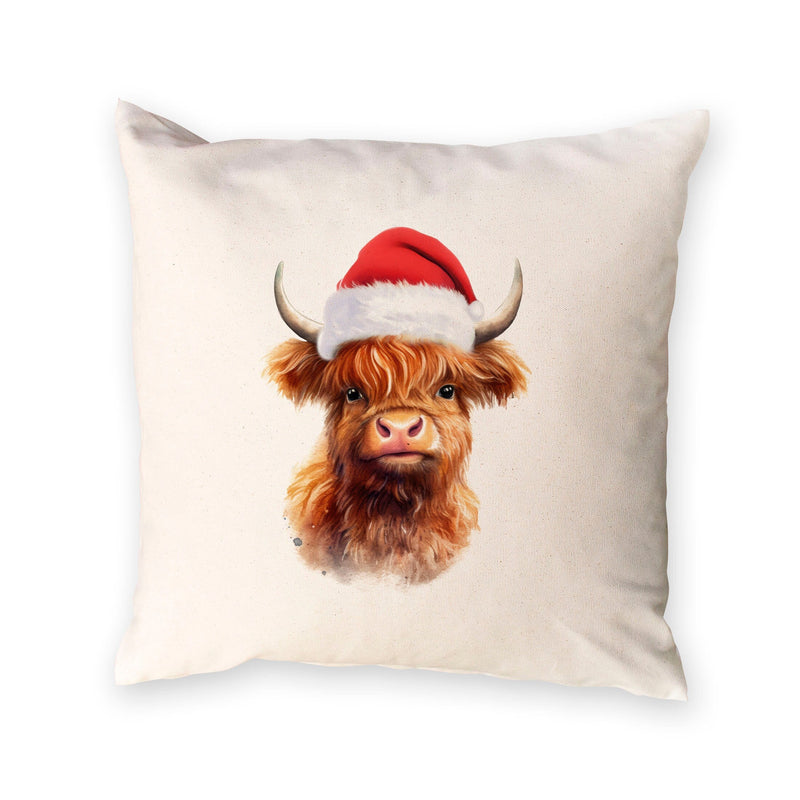 Highland Cow Christmas Cushion Cover