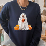 Halloween Sweatshirt, Spooky Season Dog Ghost Jumper