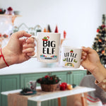 Personalised Family Christmas Mugs - Big Elf & Little Elf Mug Set