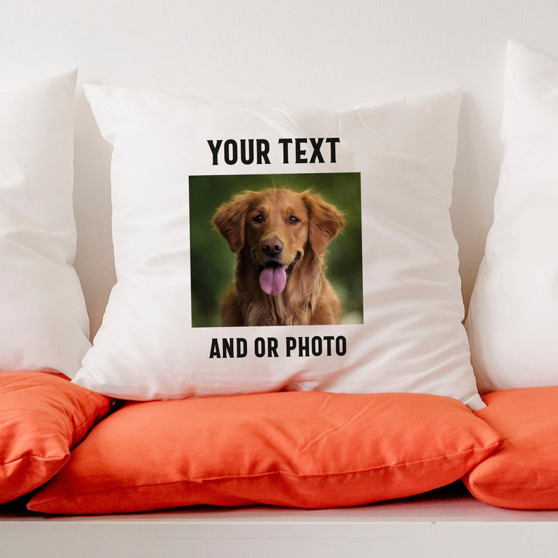 Custom Photo and Text Printed Cushion