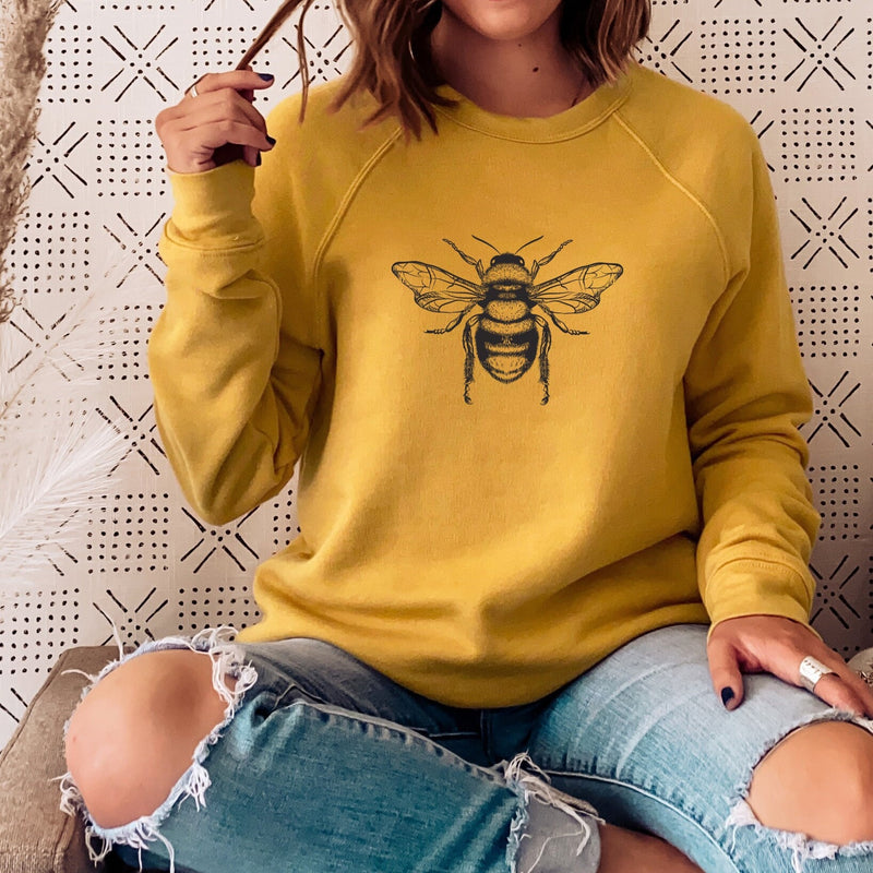 Bumble Bee Graphic Mustard Sweatshirt