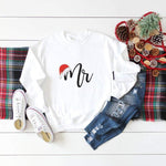 Mr and Mrs Christmas Sweatshirt with Santa Hat