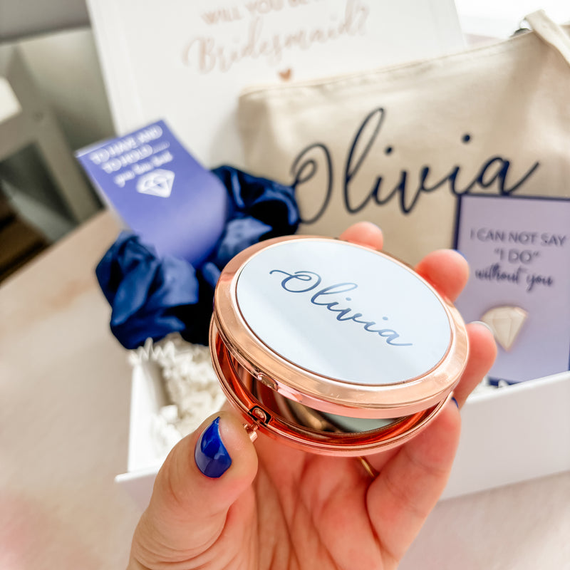 Will you be my Maid of Honour/ Bridesmaid Proposal Box - Filled Gift Box (Navy Blue Theme)