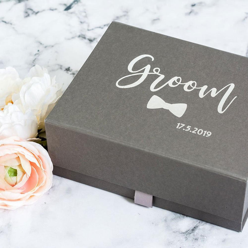 Personalised Bride Groom Gift Box with Wedding Date