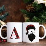 Personalised Christmas Mug with Hipster Santa