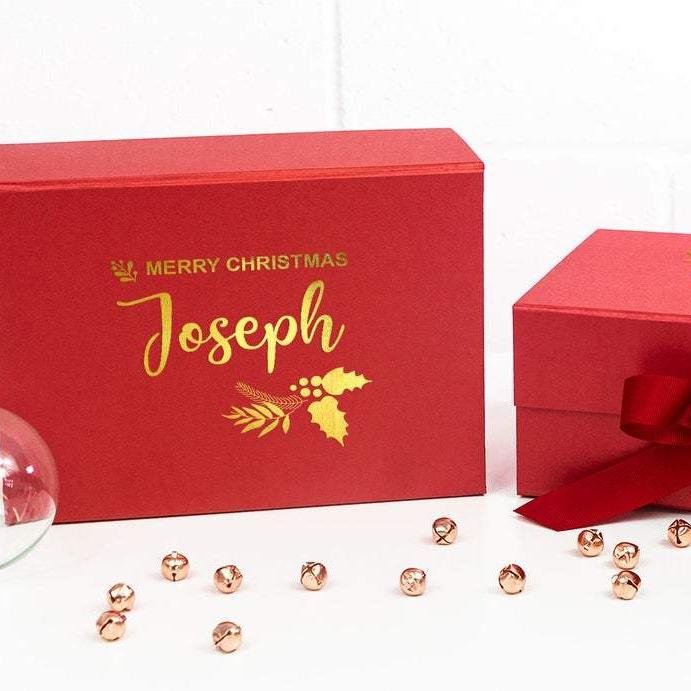 Personalised Merry Christmas Custom Gift Box - Pink Positive