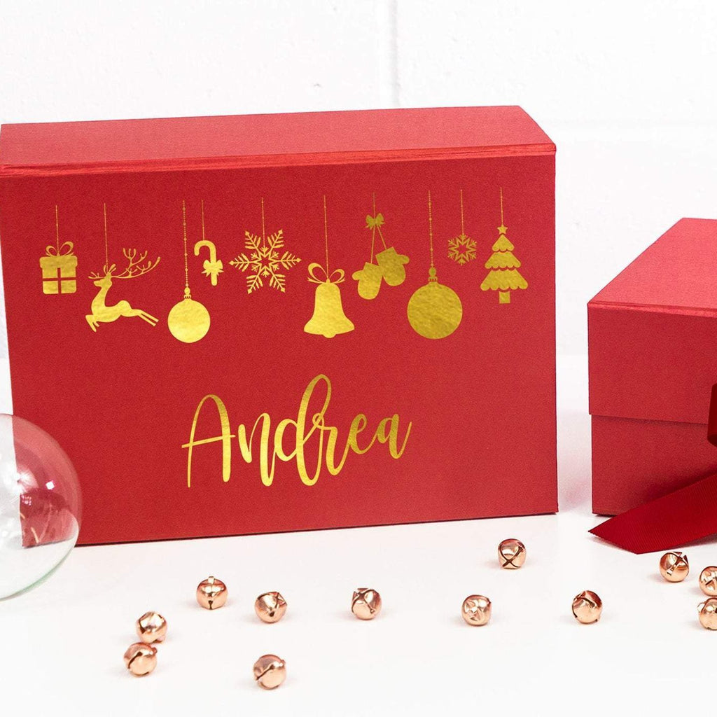 Personalised Red Christmas Gift Box - Pink Positive