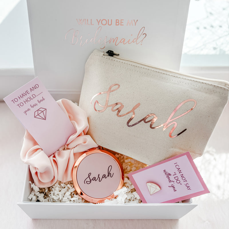 Will you be my Maid of Honour/ Bridesmaid Proposal Box - Filled Gift Box (Pink Theme)