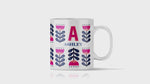 70's Flower Retro Pattern: Personalised Initial Mug