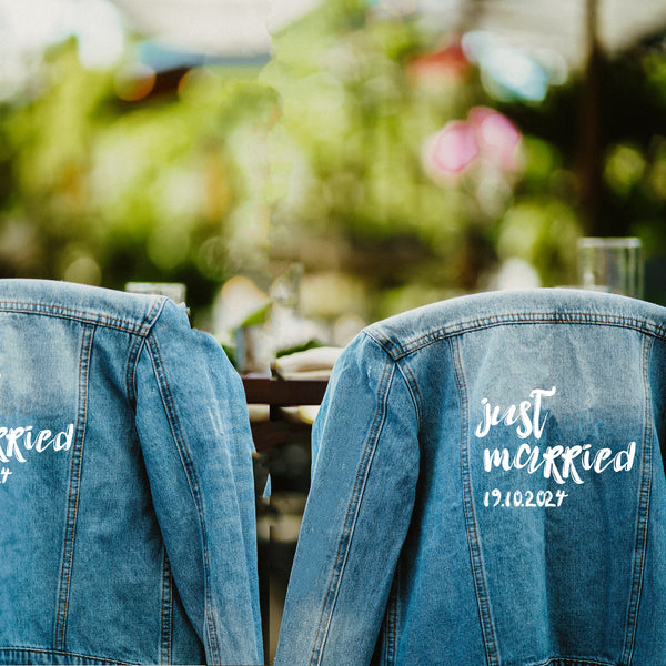 Denim jacket best sale just married