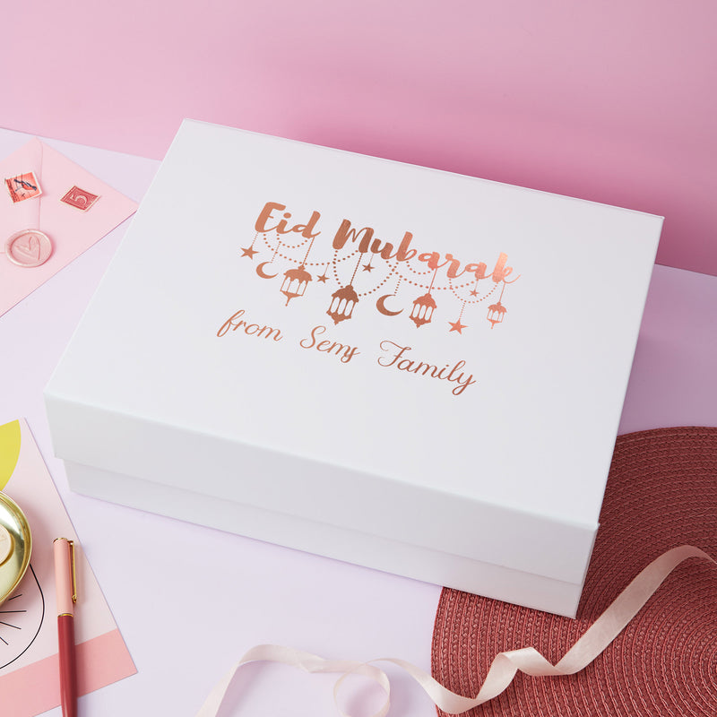 Pink Positive Personalised Eid Mubarak Gift Box for Ramadan