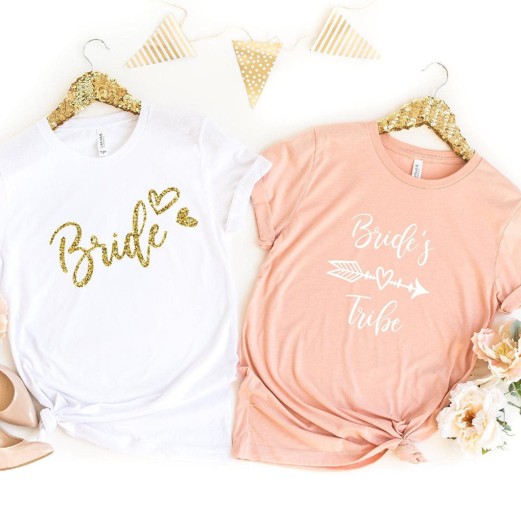 Bride and Bride's Tribe Hen Party T-shirts - Pink Positive