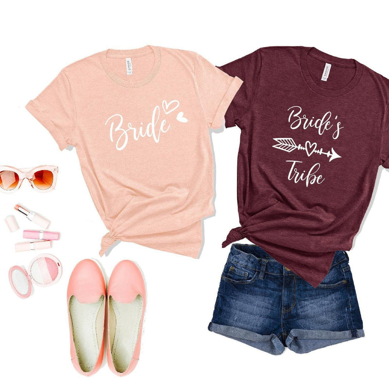 Bride and Bride's Tribe Hen Party T-shirts - Pink Positive