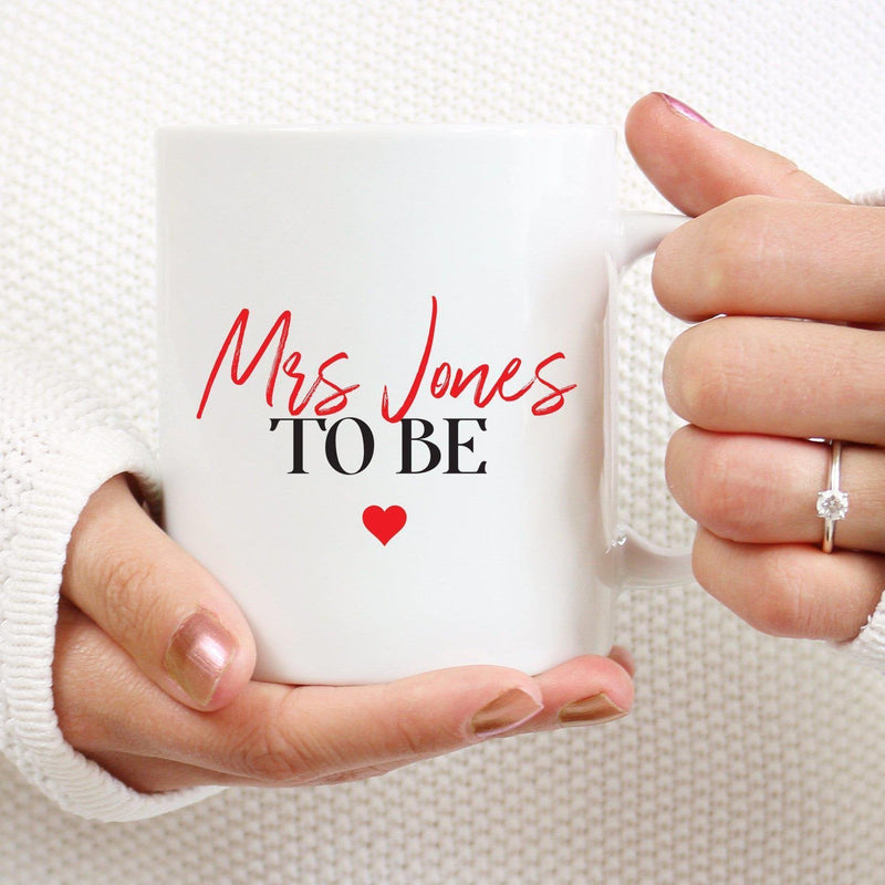 Bride to Be Mug with Surname - Pink Positive